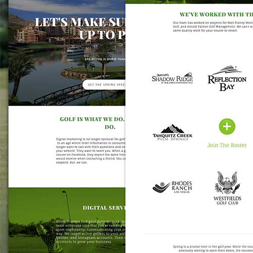 Golf Marketing agency website.